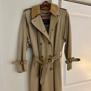 Burberry Tan Trench Coat with Contrast Collar